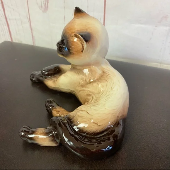Vintage Goebel Siamese Cat Ceramic Figure W Germany Kitty 4” Knick Knack Feline - Picture 4 of 9